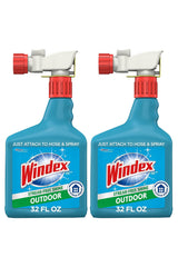 Windex Ammonia-Free Outdoor Glass Cleaner – Concentrated Hose Sprayer for Backyard Siding, Brick and Stone, Pack of 2