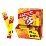 Slim Jim Smoked Meat Sticks – Individually Wrapped Protein Snack for Kids' School Lunchboxes and Birthday Party Favors