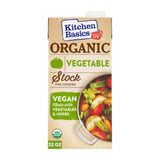 Kitchen Basics Organic Vegetable Stock – Gluten-Free, No-MSG Base for Family Dinners, 32 oz Carton