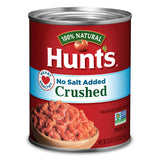 Hunt's Crushed Tomatoes No Salt Added – Heart-Healthy Pantry Staple for Sodium-Conscious Home Cooks, 28 oz