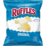 Ruffles Original Potato Chips 1oz Bags (40 Pack) – Pre-Portioned Lunchbox Snack for School and Daycare