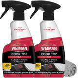 Weiman 2-Pack Cooktop Cleaner and Microfiber Towel – Pristine Ceramic Range Shine for an Elevated Open-Concept Cooking Space