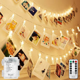 Decute 100 LED Photo Clip String Lights – Safe Nursery Wall Display for Kids' Artwork, Cool-to-Touch LED