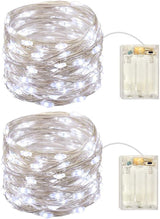 LumifyLiving Battery Fairy Lights – Simple Clean Design LED Strand, 2-Pack 17ft Silver Wire for Uncluttered Home Styling