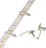 LuminEdge Strip Light Mounting Brackets – Screw-Fix Transparent Holders for Clean Wall Install, 100 Pack