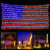 HYH American Flag Net Lights – Flameless, Cool-Touch 110V UL-Certified LED Flag for Kid and Pet Safe Yards