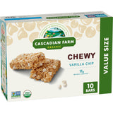 Cascadian Farm Organic Vanilla Chip Chewy Granola Bars – Nut-Free School Lunchbox Snack for Picky Eaters, 10ct Value Pack