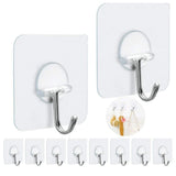 FOTYRIG Adhesive Hooks – Thoughtful Housewarming Gift for New Homeowners, 10-Pack of Damage-Free Clear Wall Hooks