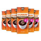 Dunkin' Medium Roast Whole Bean Coffee – Shared Office Pantry Coffee for Long Study Sessions, 18 oz Pack of 6
