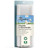 Sky Organics Organic Cotton Swabs for Family Bathroom and Child-Safe Gentle Skin Care Needs