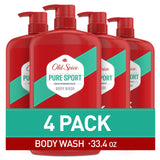 Old Spice High Endurance Body Wash – Practical Birthday Gift for Him, Aluminum-Free 3X Defense Bulk Pack of 4