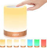 [Brand Name] Modern Bedside Table Lamp with 360° LED Panel, Dimmable Warm White and RGB Mood Light for Living Room