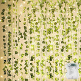 KASZOO Artificial Ivy Garland with Battery LED Lights – Safe No-Heat Nursery and Kids Bedroom Wall Decor