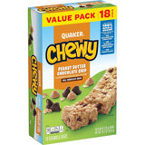 Quaker Chewy Peanut Butter Chocolate Chip Granola Bars – 100-Calorie Portion-Controlled Snack for a Mindful Eating Routine