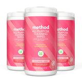 Method All-Purpose Cleaning Wipes Pink Grapefruit – Plant-Based Non-Toxic Wipes for Kid and Pet Safe Surfaces
