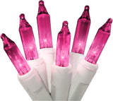 612 Vermont Pink Mini Lights for Living Room Aesthetic, 20ft White Wire Indoor Accent String for Cozy Home Atmosphere and Mantel Display
