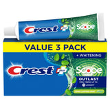 Crest + Scope Whitening Toothpaste Triple Pack – Gentle Breath Freshness for Mindful Mornings
