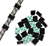 GooChan Self-Adhesive Light Strip Clips – Bedroom Ambient Lighting Holders, Discreet Black and White Mounts, 100 Pack