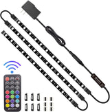 HitLights LED Strip Lights RGB Bias Lighting for Home Office Desk, Computer Setup, and Focus Workspace with Dimmable RF Remote