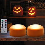 Battery Operated LED Pumpkin Lights with Timer for Outdoor Patio and Porch Halloween Display