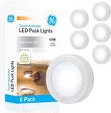 GE Wireless LED Tap-Light – Clean-Lines Battery Puck for Uncluttered Closet and Shelf Lighting