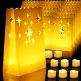 Homemory Star Luminary Bags with LED Tealights – Wind-Proof Patio and Garden Party Lighting