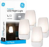 GE LED Night Light – Sleek Glossy White Plug-in for Cozy Bedroom and Living Room Ambiance