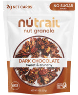 NuTrail Dark Chocolate Nut Granola – Office Desk Snack for Focused Keto Workdays, Resealable 8 oz