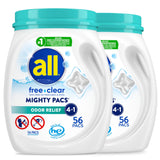All Mighty Pacs Free Clear Laundry Pacs – Gentle Nursery Laundry for Newborns and Toddlers with Sensitive Skin