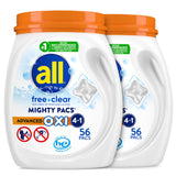 all Free Clear Mighty Pacs with OXI – Thoughtful Housewarming Gift for Sensitive Skin Households, 56 Count