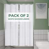 AmazerBath Clear PEVA Shower Liner 2 Pack – Spa Style Bathroom Curtain for Calming Self Care Shower Routine