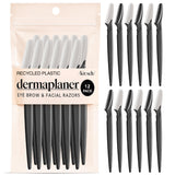 Kitsch Dermaplane Razor – Thoughtful Birthday Gift for Women, At-Home Facial Exfoliation Set in Black, 6 Pack