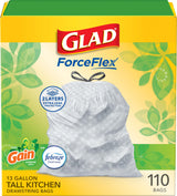 Glad ForceFlex Tall Kitchen Bags, 13 Gallon – Self-Care Kitchen Upgrade, Steady-Release Gain Original