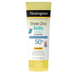 Neutrogena Sheer Zinc Mineral Sunscreen Stick for Kids, SPF 50+ Face and Body Sun Protection for Playground, Pool, and Beach Days