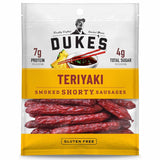 Duke's Pork Teriyaki Smoked Shorty Sausages – Gluten-Free High-Protein Snack for Gym Bag and Post-Workout, 5 oz