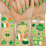 xo, Fetti St. Patrick's Day Party Tattoos for Kids - Safe Classroom & Family Activity, 50 Shamrock Designs
