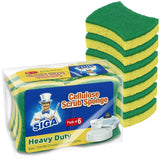 MR.SIGA Dual-Sided Dish Sponge – Scratch-Free Scrubbing Layer Safe for Delicate Coatings and Family Dishes