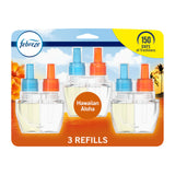 Febreze Fade Defy PLUG Refills – Hawaiian Aloha Scent for Cozy Bedroom Ambiance and Warm Living Room Atmosphere, 3 Count