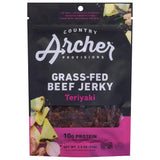 Country Archer Grass Fed Beef Jerky – Lightweight Hiking Snack, 2.5 oz Teriyaki Pack