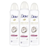 Dove Advanced Care Caring Coconut Dry Spray – Alcohol-Free Daily Underarm Treatment with 1/4 Moisturizers for Mindful Bath Routines