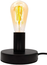 Small Antique Black Desk Lamp Base – Vintage Edison Socket Holder for Home Office, Side Table and Reading Nook Styling
