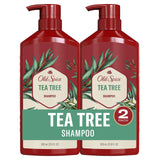 Old Spice Men's Tea Tree Shampoo – Invigorating Wind-Down Wash for Men Who Want a Mindful Self-Care Night, Twin Pack 21.9 fl oz