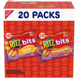 RITZ Bits Cheese and PB Sandwich Crackers – Kid-Friendly Pantry Snacks for Lunchboxes, Field Trips, and Playdates, 20-Count Variety Pack