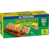 Nature Valley Crunchy Oats 'n Honey Granola Bars – 22g Whole Grain Pantry Snack for Mindful Eating, 48 Bars in 24 Pouches