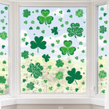 St. Patrick's Day Window Clings Shamrock Decals – Cozy Living Room Aesthetic, 109 Pcs Mixed Size Reusable Static Stickers