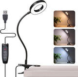 Foneso Clip-On LED Task Lamp for Home Office and Study – 30 Light Combinations, Tunable White for Focus, Memory Function Saves Your Setup