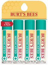 Burt's Bees Natural Lip Balm – Wind and Sun Lip Protector for Patio and Outdoor Dining, 4 Pack