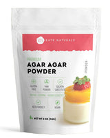 Kate Naturals Agar Agar Powder for Kid-Friendly Vegan Snacks, Family-Safe Plant-Based Gelatin Substitute for Homemade Gummy Bears (4oz)