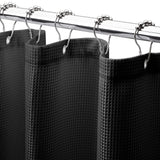 AmazerBath Solid Waffle Shower Curtain – Clean Minimalist Bathroom Refresh, Neutral Tones 240GSM Polyester