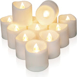 Homemory 12-Pack Flameless LED Votive Candles – Child Safe Flicker Tea Lights for Nursery and Kids Bedroom, Auto Timer Battery Operated Warm White